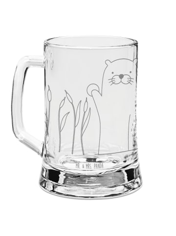 Mr. & Mrs. Panda Bier Krug Otter Stein ohne Spruch in Transparent