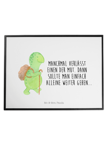 Mr. & Mrs. Panda Schreibunterlage Schildkröte Wanderer mit Spruch in Weiß