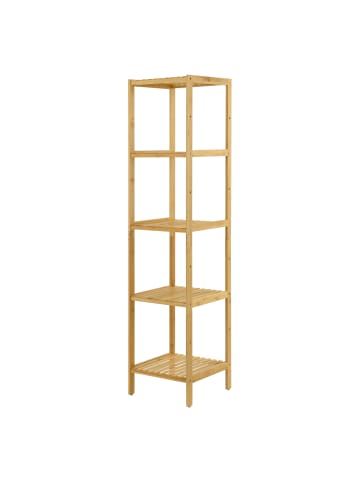 en.casa Standregal Lierne Bambus in Beige (L)33cm (B)33cm (H)140cm