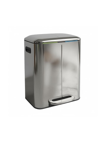 relaxdays Mülleimer in Silber - 2x 20 Liter
