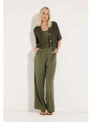 More & More fließende, weite Hose in jungle green