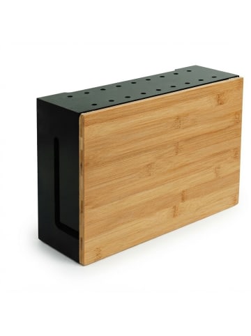 relaxdays Kabelbox in Schwarz - (B)32 x (H)11 x (T)22 cm