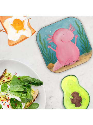 Mr. & Mrs. Panda Untersetzer Axolotl Hurra Design ohne Spruch in Weiß