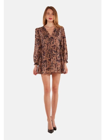 TOOCHE Kleid "Autumn Flowers" in braun