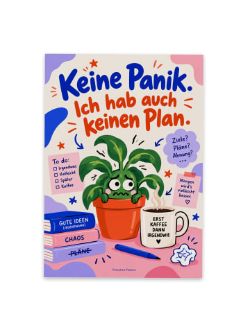 Mr. & Mrs. Panda Postkarte Zimmerpflanze ueberfordert Design mit... in Weiß