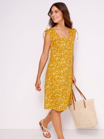 Sieh an! Sommerkleid in ocker-bedruckt