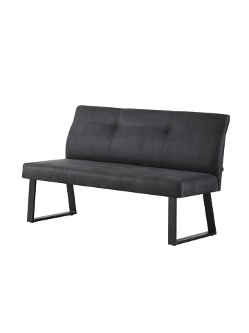 DUBI Möbel Sitzbank Joy in Wildleder-Schwarz - (B)160 x (H)89 x  (T)65 cm