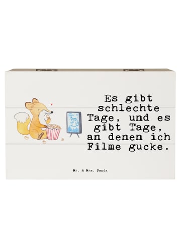 Mr. & Mrs. Panda Holzbox Fuchs Filme gucken mit Spruch in Weiß