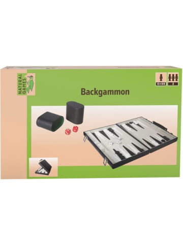 Natural Games Gesellschaftsspiel Backgammon Kunstleder 47x37 cm - ab 6 Jahre