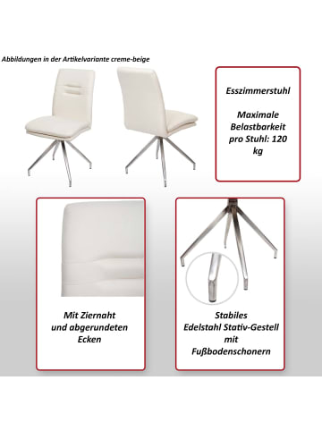 MCW 6er-Set Esszimmerstuhl H70, Grau-braun