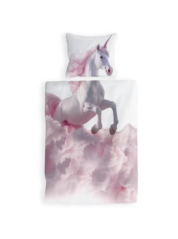 Carpe Sonno Kinderbettwäsche 135x200 Einhorn in weiß