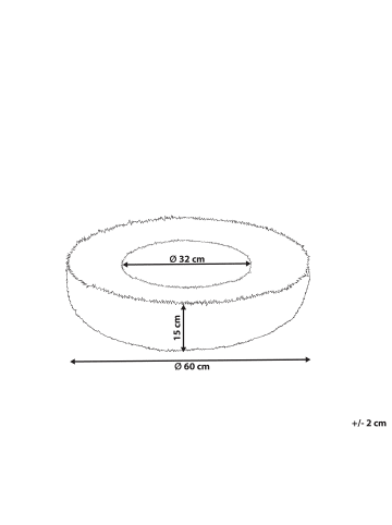 Beliani Tierbett KULU in Grau - (W) 60 x (H) 15 x (L) 60 cm