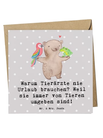 Mr. & Mrs. Panda Deluxe Karte Tierarzt Freude mit Spruch in Grau Pastell