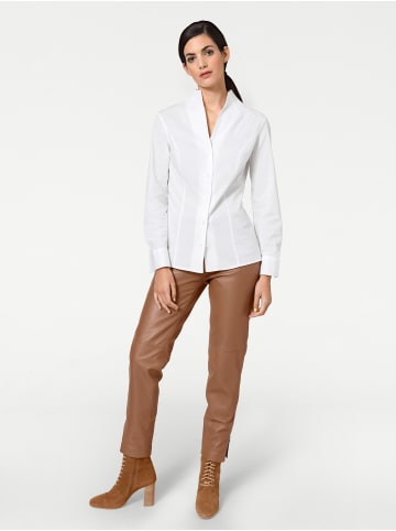 Heine Stehkragen-Bluse in weiß