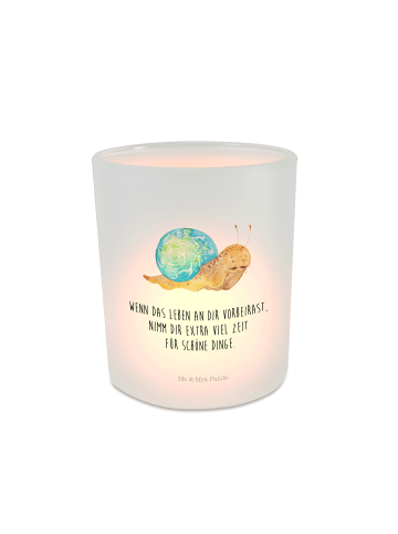 Mr. & Mrs. Panda Windlicht aus Glas Schnecke Sir mit Spruch in Transparent