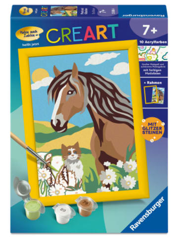 Ravensburger Verlag GmbH Nonbook - CreArt, Malen nach Zahlen Kinder - Pferd und Kätzchen