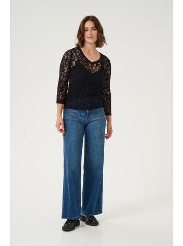 Kaffe Langarm-Bluse KAlace in Black Deep