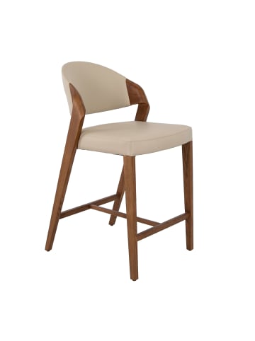 Hocker aus Kunstleder in Nerzfarbe