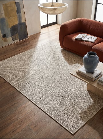 KADIMA DESIGN Flachwebteppich Uni flachgewebt pflegeleicht Wohnzimmer Flur Esszimmer in Creme