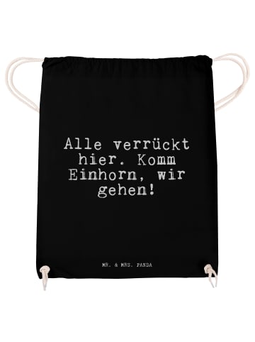 Mr. & Mrs. Panda Turnbeutel Alle verrückt hier. Komm... mit Spruch in Schwarz