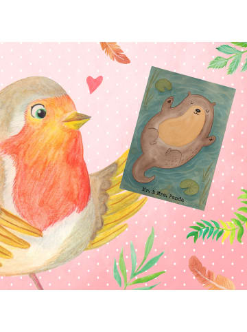 Mr. & Mrs. Panda Glückwunschkarte Otter Umarmen Design ohne Spruch in Weiß