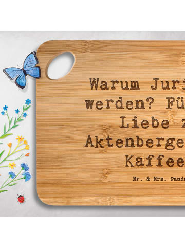 Mr. & Mrs. Panda Schneidebrett Spruch Juristin Liebe mit Spruch in Braun