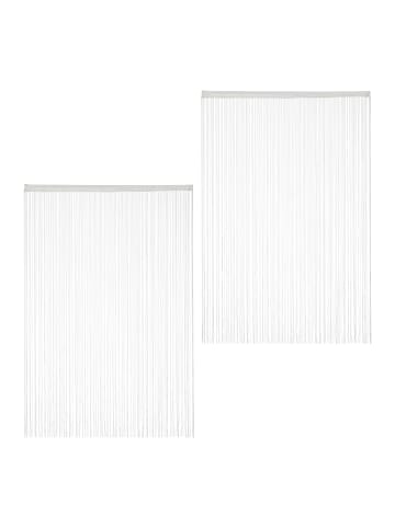 relaxdays 4x Fadenvorhang in Weiß - (L)245 x (B)145 cm