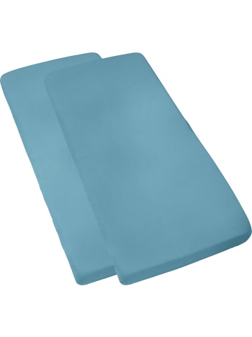 REDBEST Single-Jersey Kinder-Spannbettlaken 2er-Pack San Francisco in rauchblau
