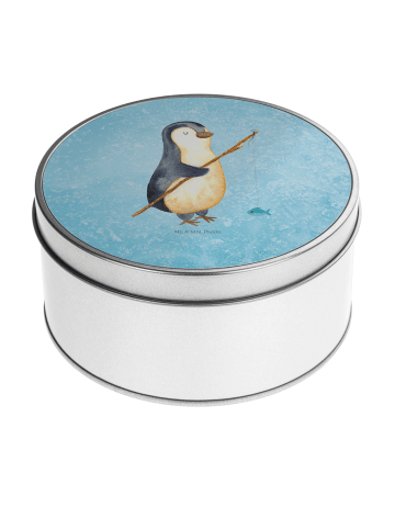 Mr. & Mrs. Panda Teedose Pinguin Angler ohne Spruch in Eisblau