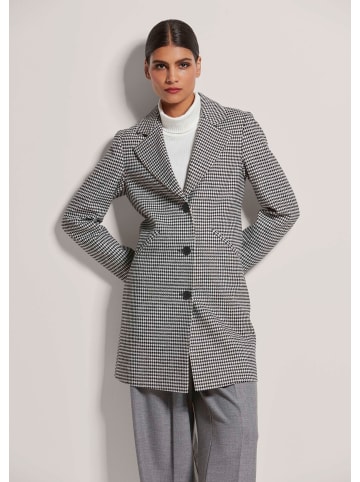 MADELEINE Mantel mit Hahnentritt-Muster in schwarz / wollweiß