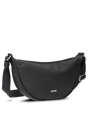 Zwei Mademoiselle M50 - Umhängetasche 32 cm (nubuk-blue) in nubuk-black