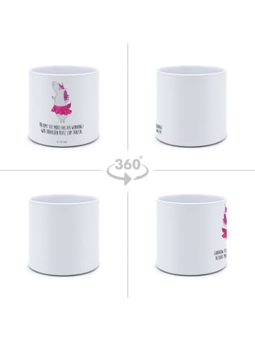 Mr. & Mrs. Panda Großer Blumenkübel Einhorn Ballerina mit Spruch in Weiß
