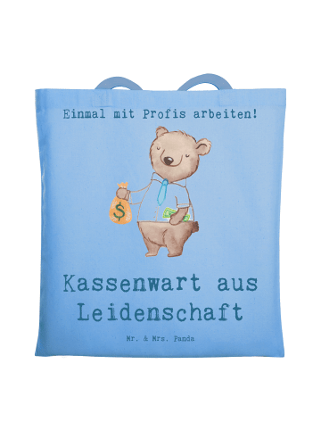 Mr. & Mrs. Panda Uni Tasche Kassenwart Leidenschaft mit Spruch in Sky Blue