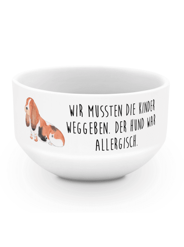 Mr. & Mrs. Panda Suppenschüssel Hund Basset Hound mit Spruch in Weiß