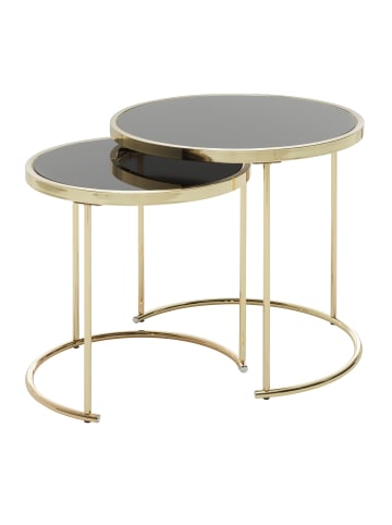 FineBuy Beistelltisch in Gold / Metall / 50x50x50