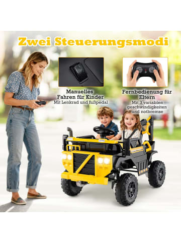 COSTWAY 24V Kinder Elektroauto mit Schaufel in Gelb