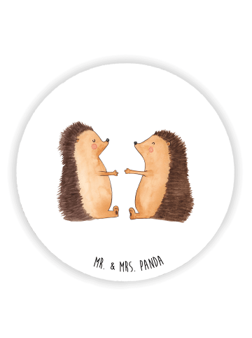 Mr. & Mrs. Panda Rund Magnet Igel Liebe ohne Spruch in Weiß