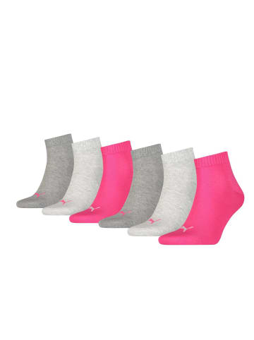 Puma Socken 6er Pack in Grau/Pink