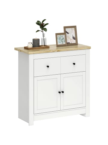 HOMCOM Sideboard-79L x 35B x 80H cm-Weiß