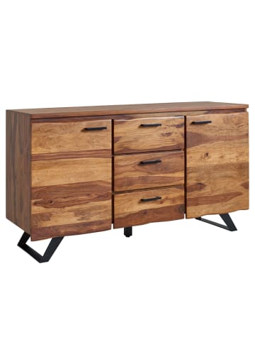 KADIMA DESIGN Stilvolles Sheesham Sideboard, Baumkanten-Design, 145x82x45 cm