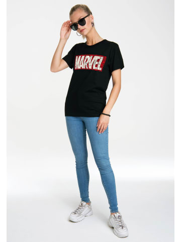 Logoshirt T-Shirt Marvel Comic Block Logo in schwarz