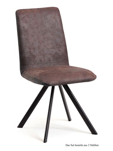 58 aufm Kessel ESSZIMMERSTUHL (2er-Set) Datja 47x92x60 Schwarz/Grau