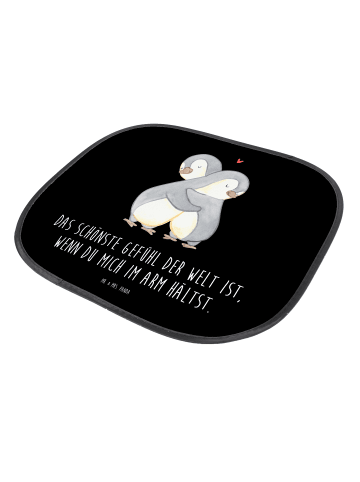 Mr. & Mrs. Panda Sonnenschutz Auto Pinguine Kuscheln mit Spruch in Schwarz