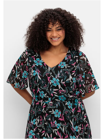 sheego by Joe Browns Chiffonkleid in dunkelpetrol gemustert