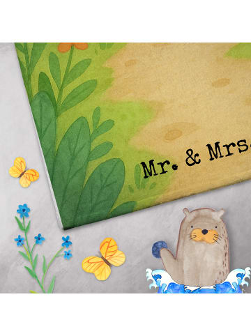 Mr. & Mrs. Panda Handtuch Schildkröten Paar Design ohne Spruch in Weiß