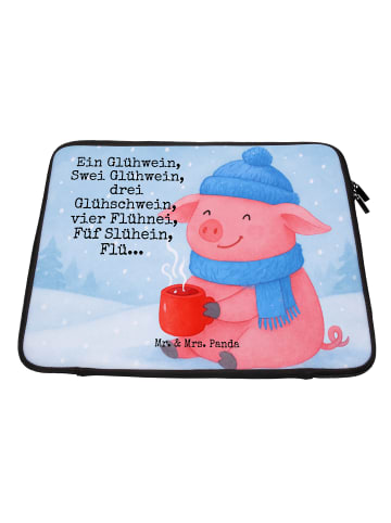 Mr. & Mrs. Panda Laptop Tasche Schweinchen Glühwein Design mit S... in Weiß