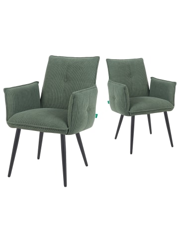DUBI Möbel 2er-Set: Esszimmerstuhl Mika-Ayla in Grün - (B)60 x (H)88 x  (T)63 cm