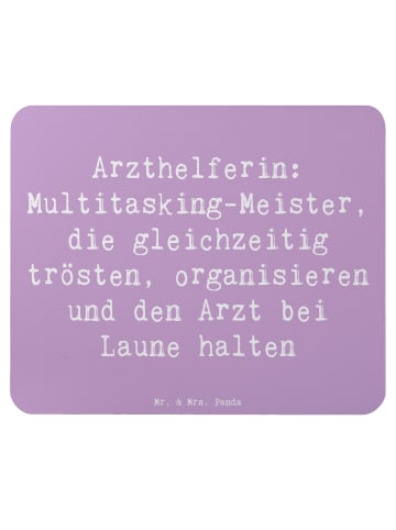 Mr. & Mrs. Panda Mauspad Spruch Arzthelferin Meister mit Spruch in Lavendeltraum