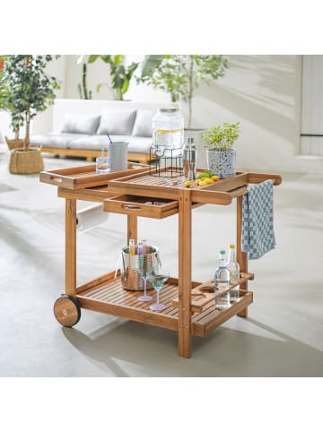 home24 Massiver Servierwagen Olly in Akazie Braun