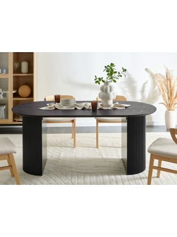 Beliani Esszimmertisch SAVORY in Schwarz - (W) 90 x (H) 75 x (L) 180 cm